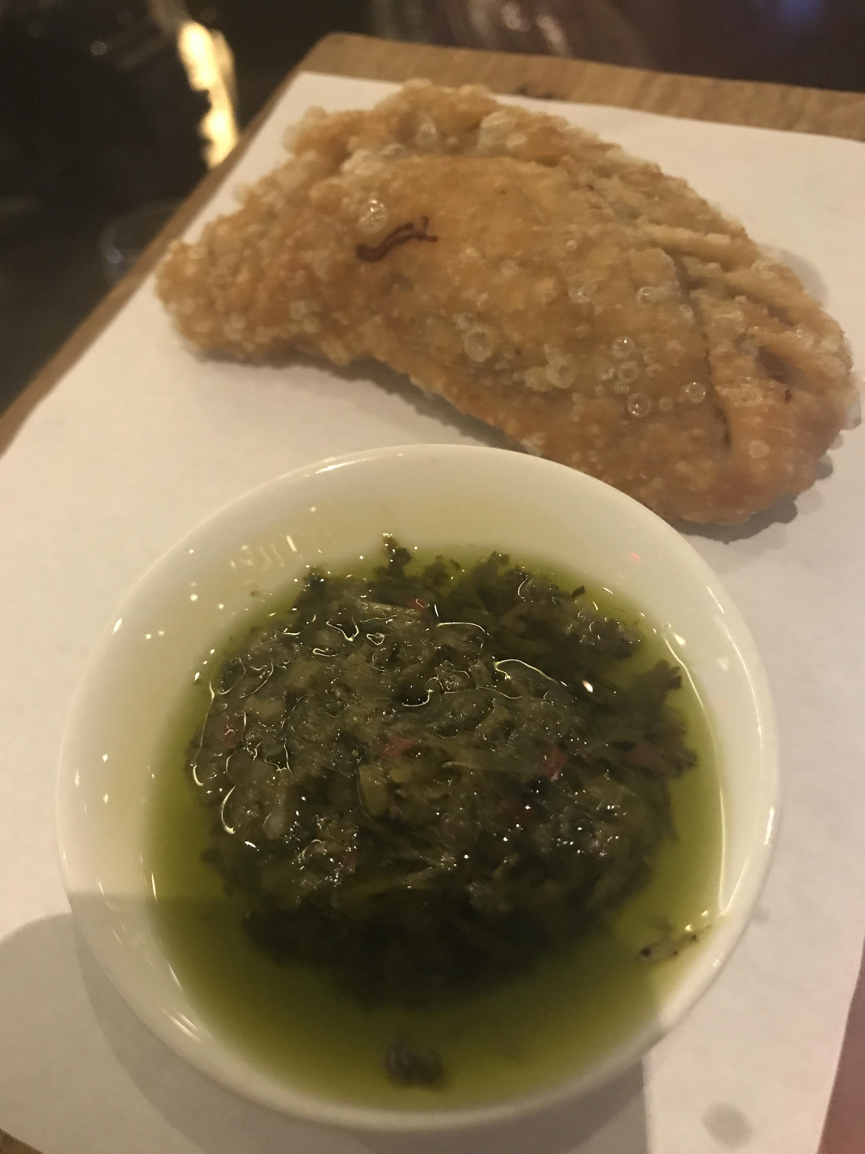 Chicken Empanada with Chimichurri - Virgin Clubhouse NYC