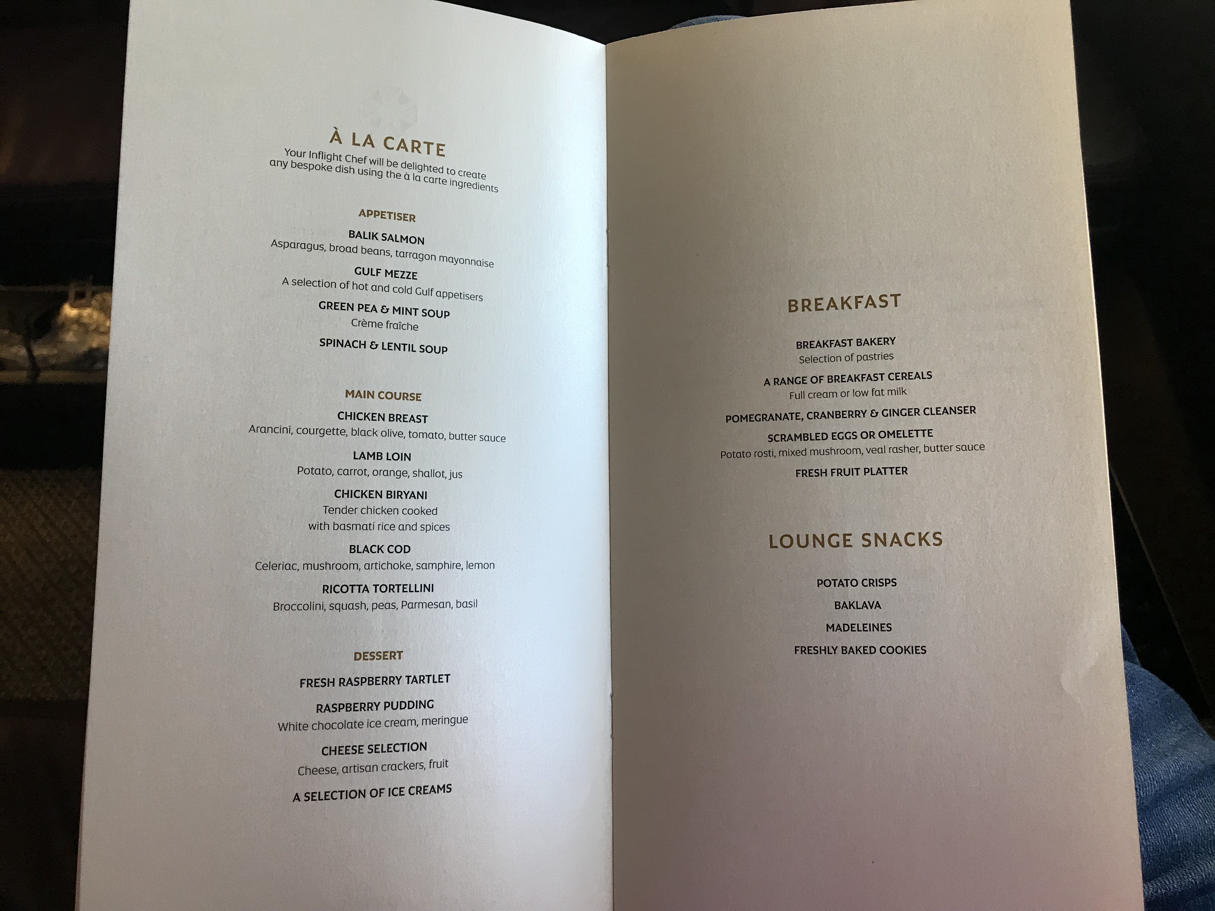 etihad first class apartment menu