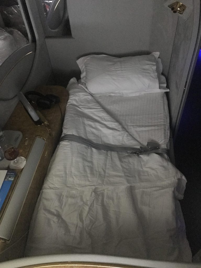 Emirates First Class (A380) bed