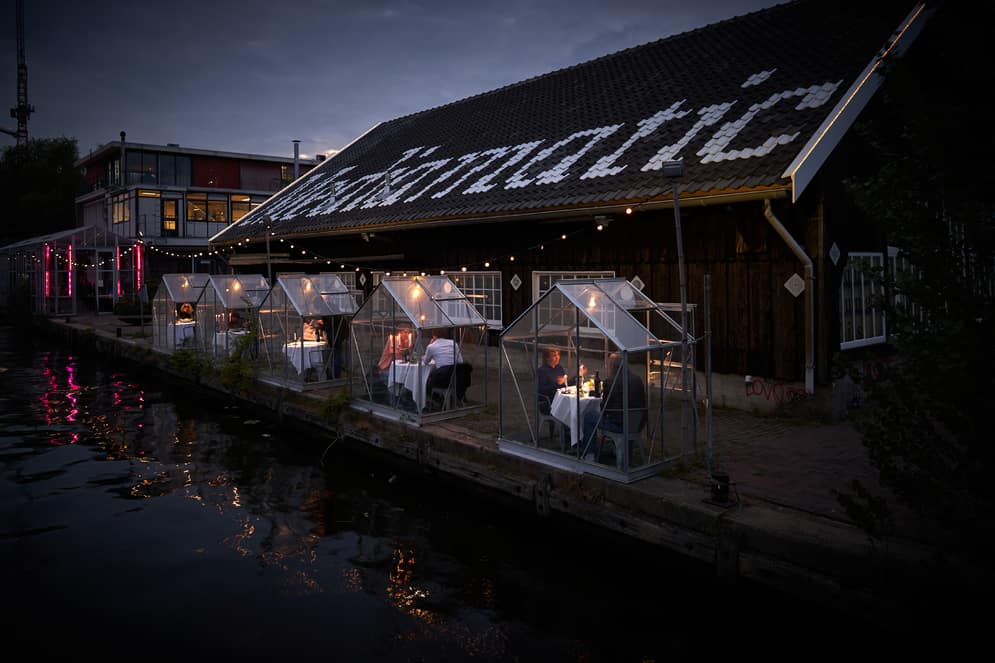 dining in a greenhouse, amsterdam