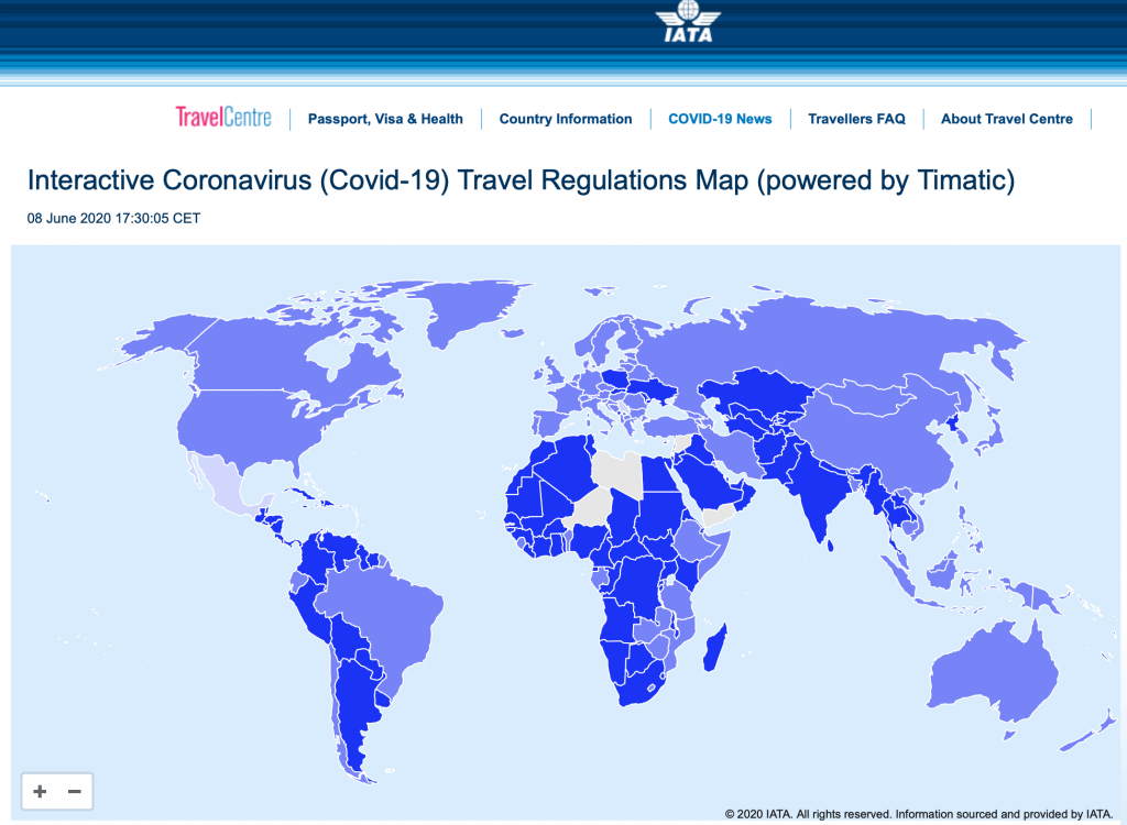 iata country virus restriction