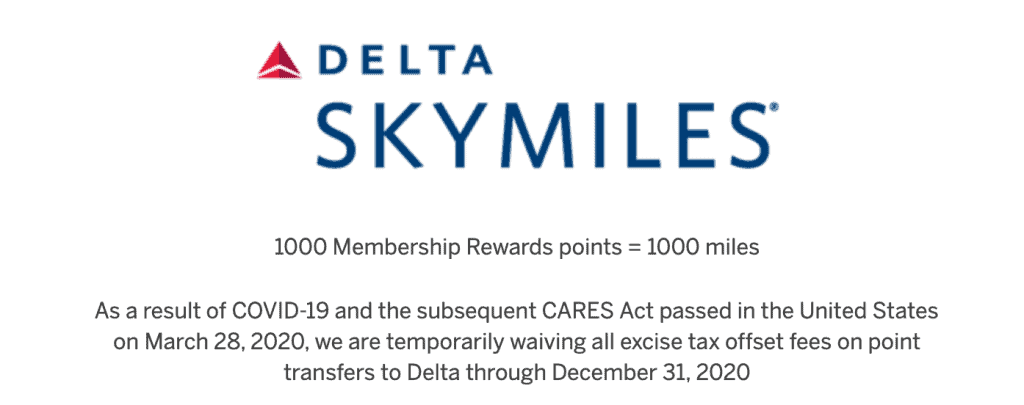 delta amex transfer excise fee