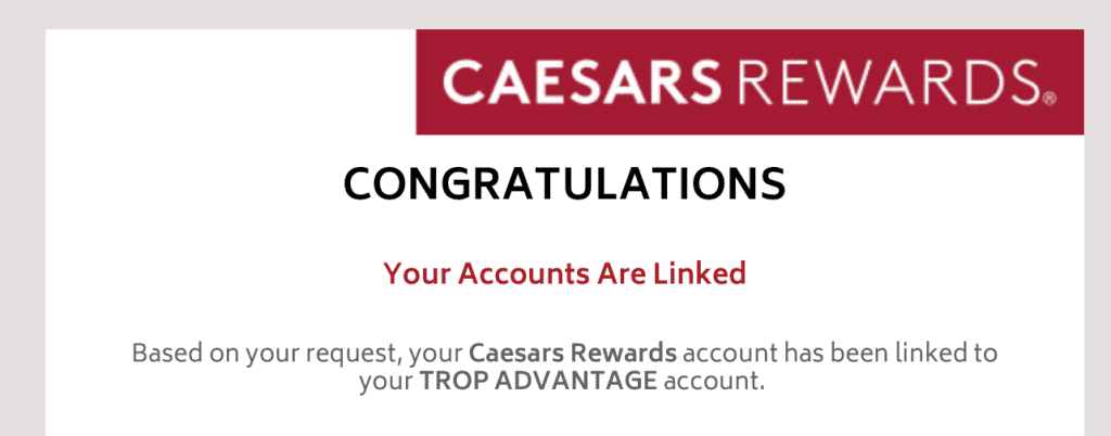 caesars tropicana eldorado status match