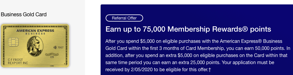 75 000 Membership Rewards Amex Business Gold Card Welcome Bonus Share Your Referrals Milestalk