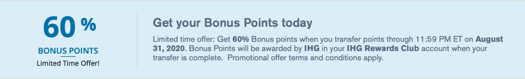 chase IHG transfer bonus