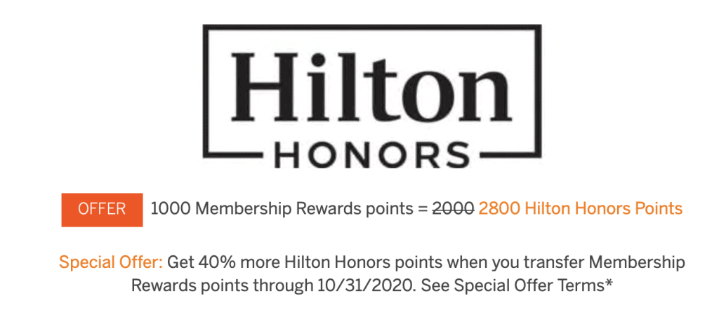 hilton amex transfer bonus