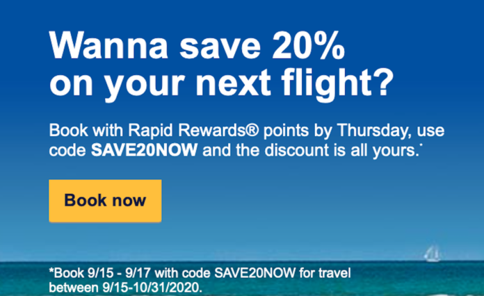 southwest 20% off