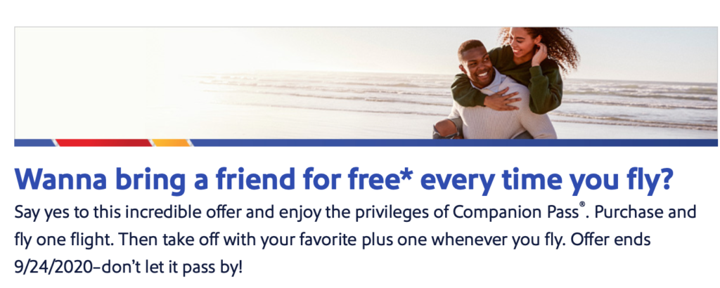 southwest airlines companion pass deal referral