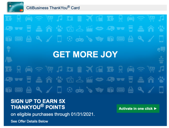 citibusiness thankyou bonus