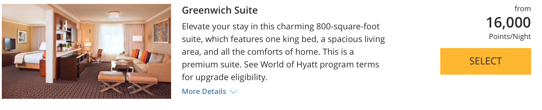 hyatt greenwich suite