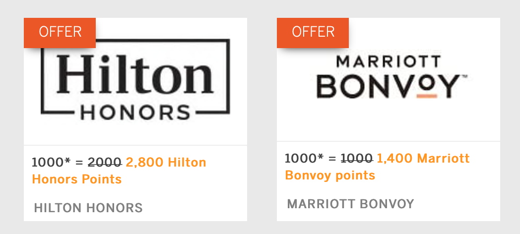 hilton marriott bonvoy transfer bonus