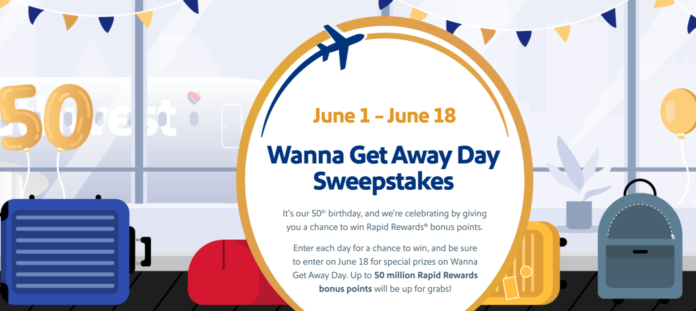 southwest airlines 50th birthday contest