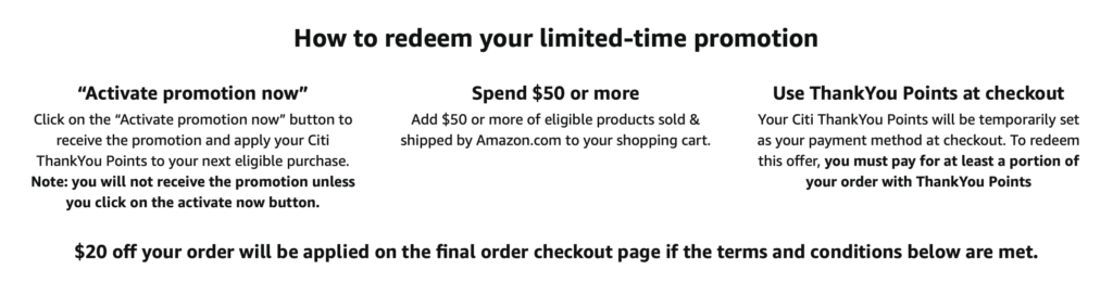 $20 off amazon one citi point