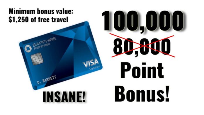 100,000 point offer chase sapphire preferred