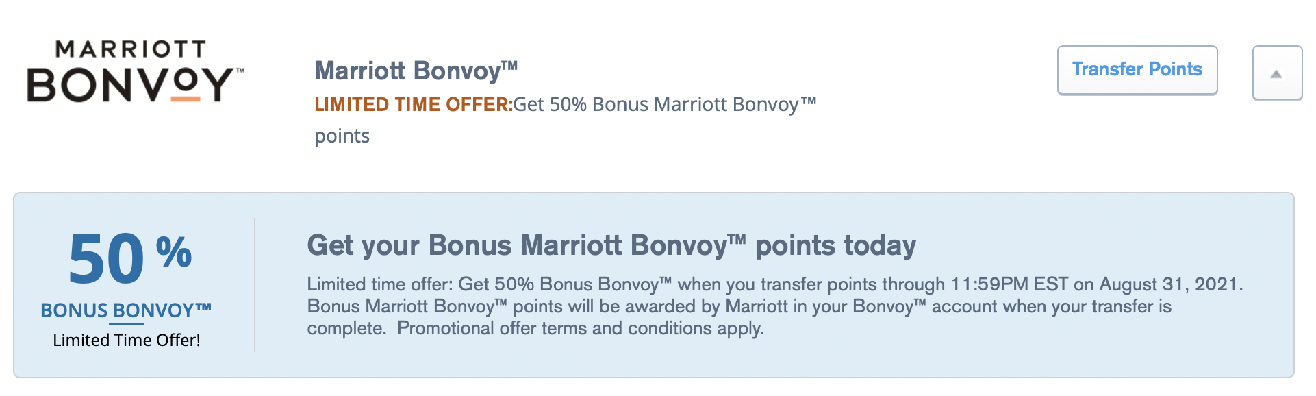 Transfer points. Get a 50% transfer Bonus when you transfer Chase Ultimate rewards points to Marriott. The most interesting System of rewards and Bonuses.