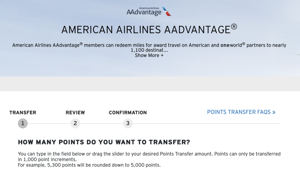 citi transfer thankyou american airlines aa aadvantage