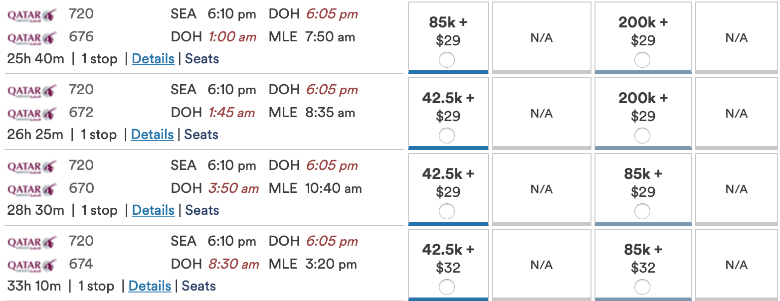 alaska airlines qatar awards