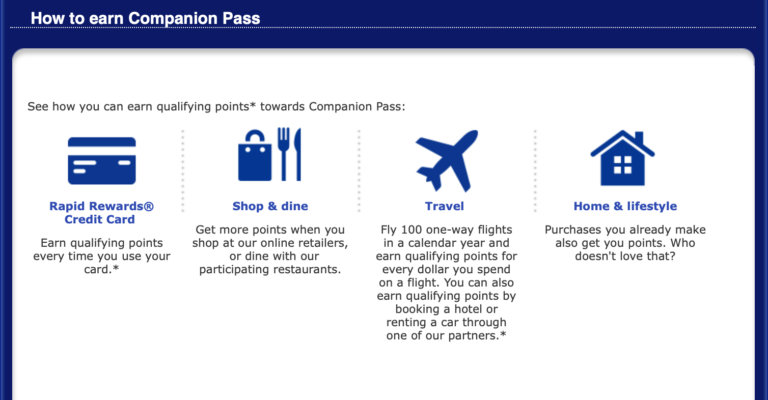 southwest airlines companion pass credit card deal