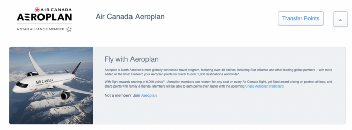 transfer chase to aeroplan