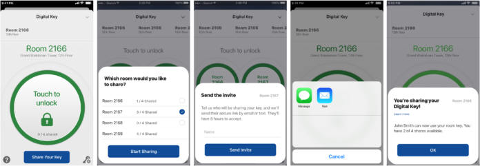 hilton digital key sharing and upgrades
