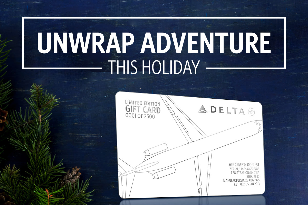 delta gift card made from an airplane