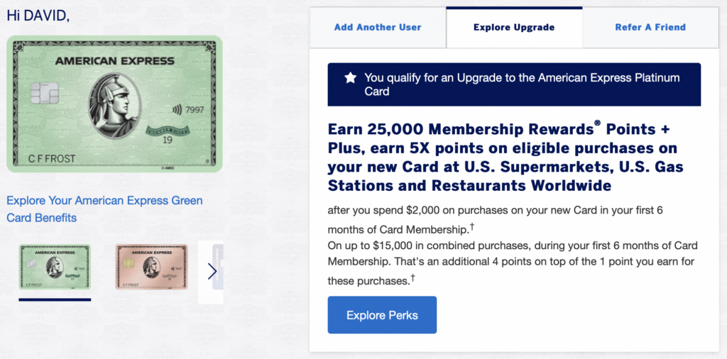 amex upgrade green to gold