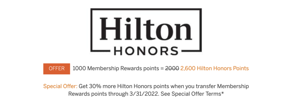 hilton amex transfer bonus