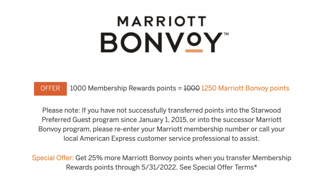 amex marriott transfer bonus