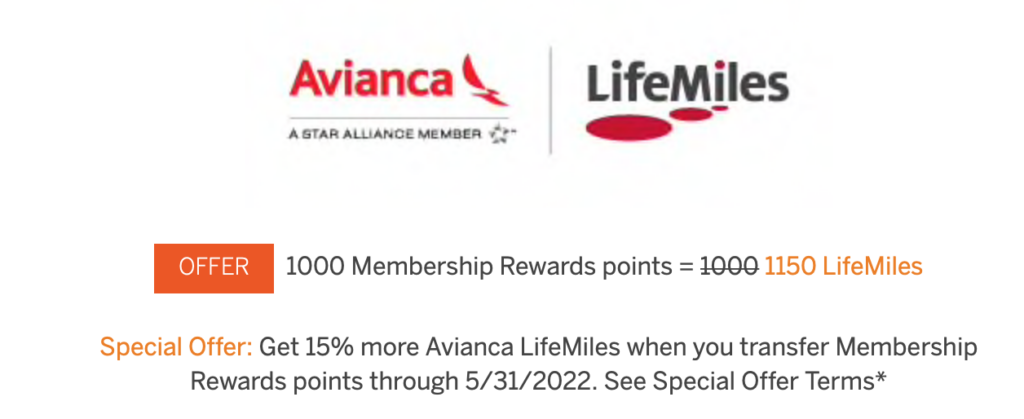 amex avianca transfer bonus