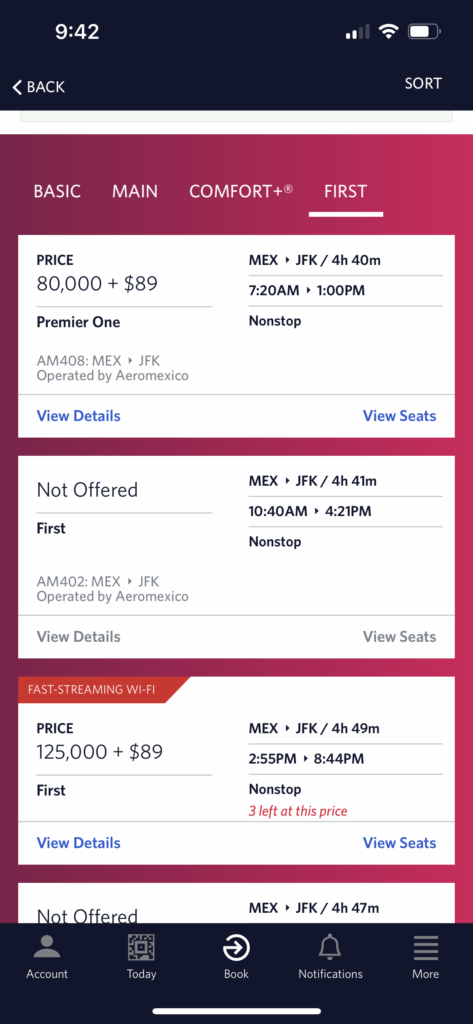 delta aeromexico award pricing devaluation