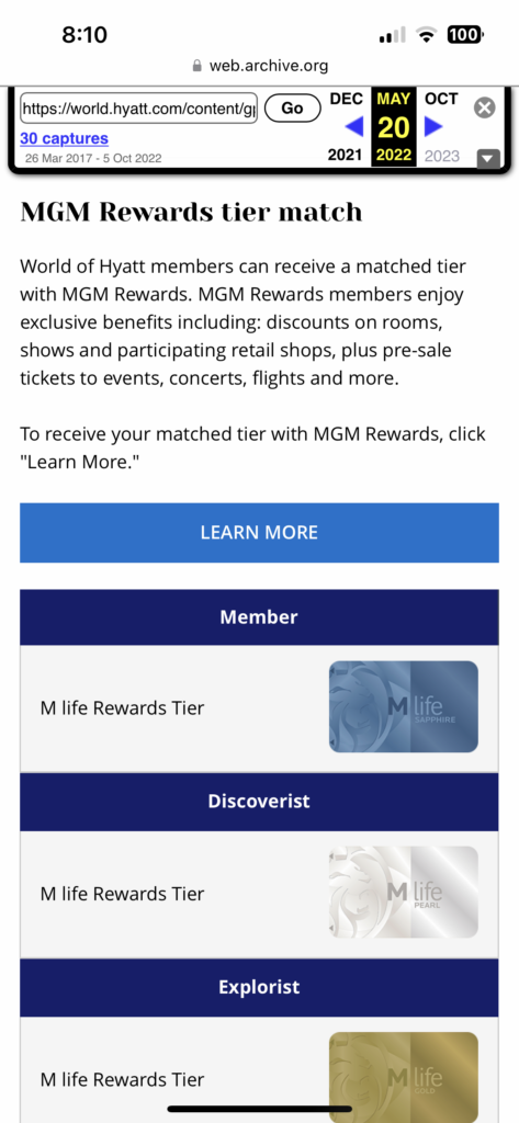 mgm hyatt wording change earned