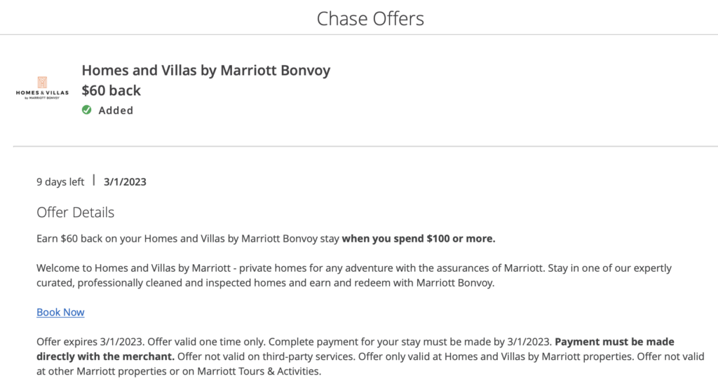 marriott homes and villas chase offers