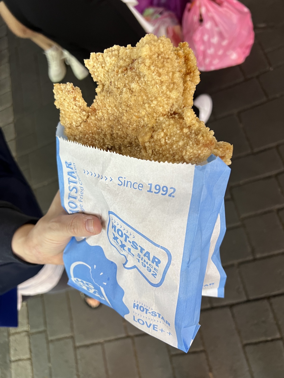 Hot Star is super famous Taiwanese fried chicken cutlets. Shilin Market is where it originated.