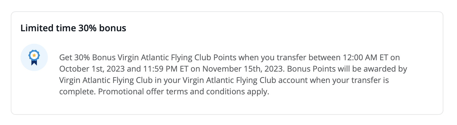 ultimate rewards to virgin transfer bonus