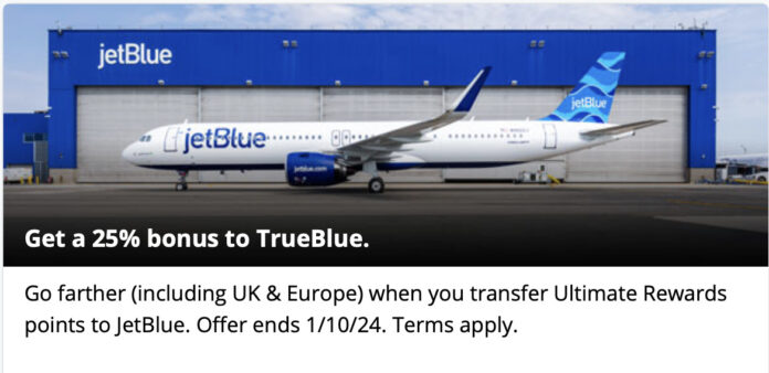 Chase JetBlue Transfer Bonus