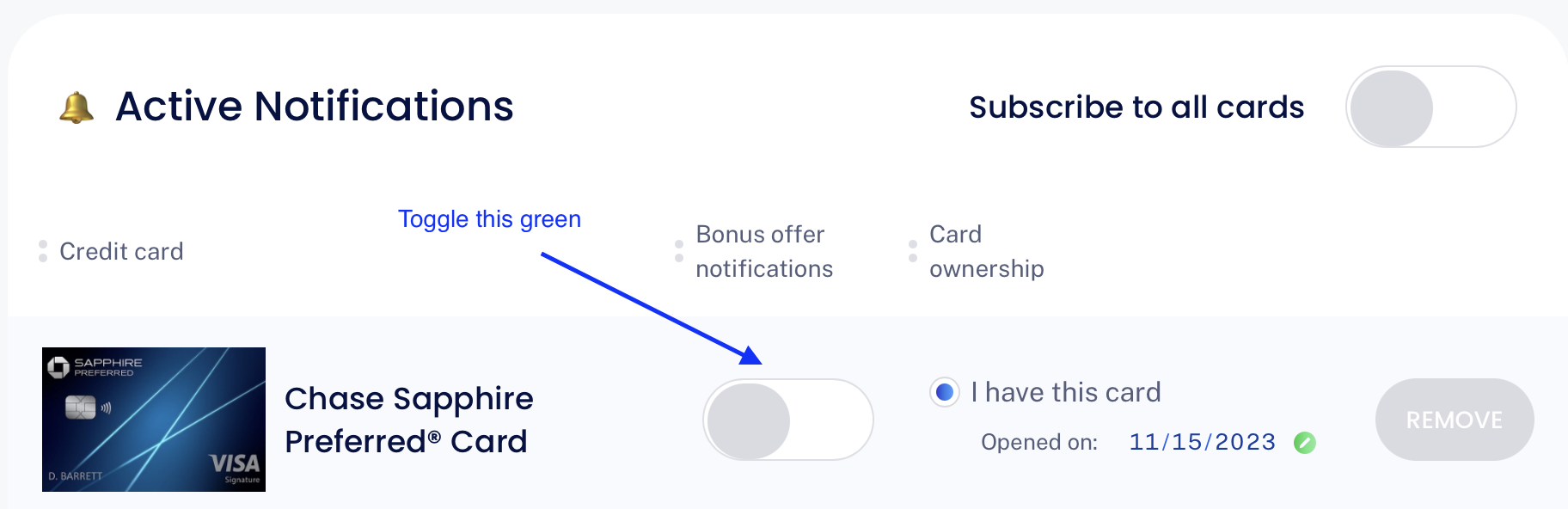 bonus offer notifications