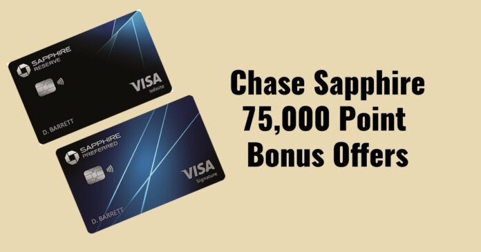 chase saapphire 75,000 point offer