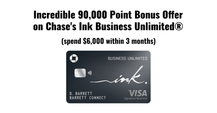 chase ink unlimited ciu 90,000 points offer