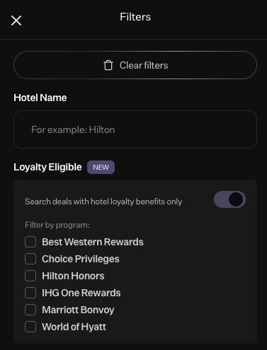 Rove Miles - Loyalty Eligible Hotel Bookings