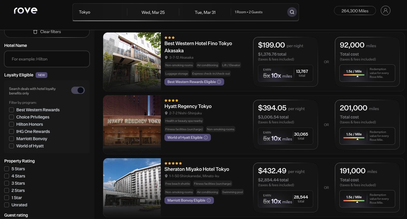 Rove Miles - Loyalty Eligible Hotel Bookings