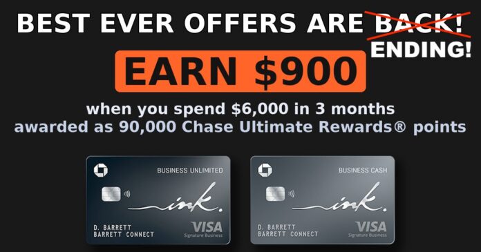 ink_best_offer_orange_cash_centered_TEXTBBOX_NUDGED2 Promotional offer for Chase credit cardshase 90,000 point ink cash ink unlimited offers end November 13th