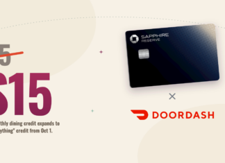Confirmed: Chase Sapphire Reserve® Getting $15 Monthly DoorDash Credits chase sapphire reserve improves monthly DoorDash credits