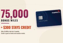 Capital One Venture: Highest Welcome Offer Ever Capital One Venture 75,000 miles plus $300 stays credit