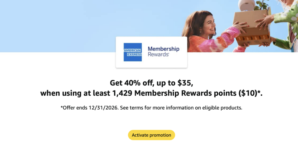amazon amex American Express pay with points deal promo