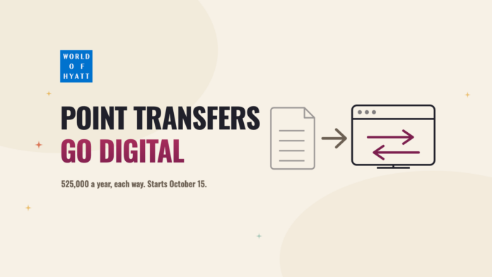 hyatt points transfers now online